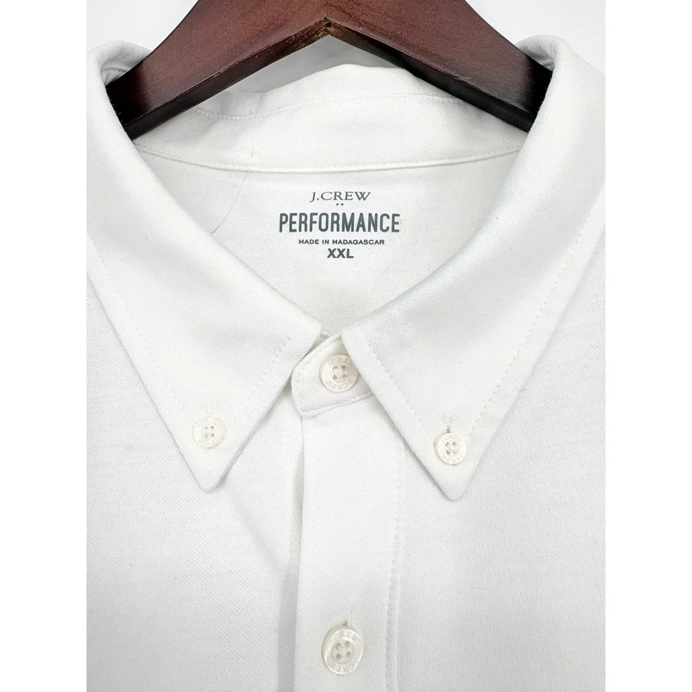 NWT‎ XXL J.Crew Men's Performance Knit Oxford Shirt White